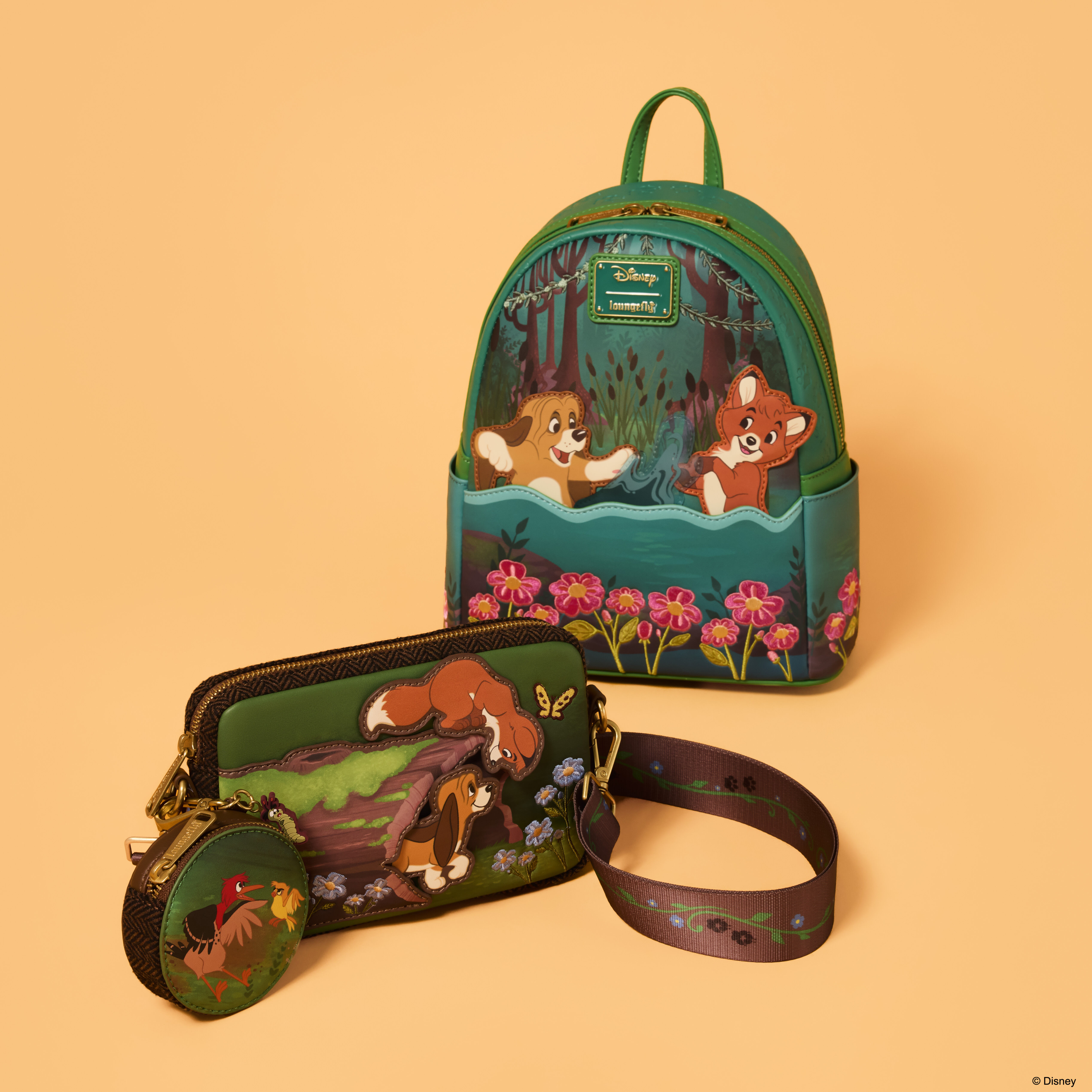 The Fox and the Hound Tod & Copper Sling Crossbody Bag with Coin